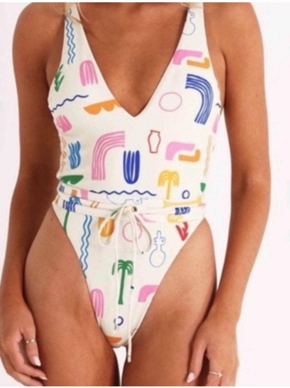 Aurelle Palmier Highcut One-piece Swimsuit